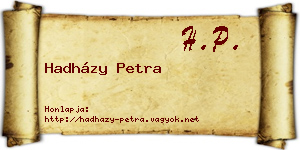 Hadházy Petra névjegykártya
