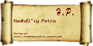 Hadházy Petra névjegykártya
