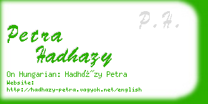 petra hadhazy business card